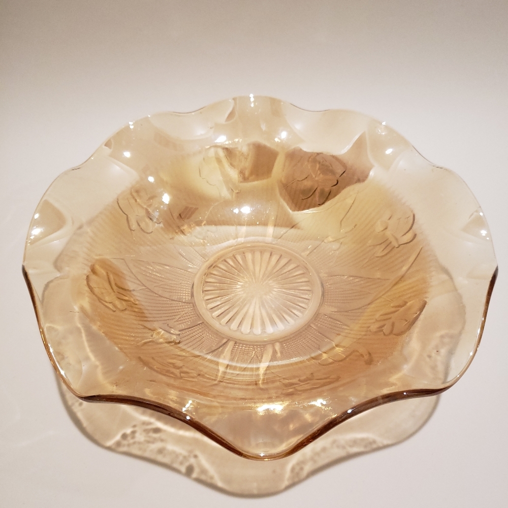 Luminescent Gold Chamfered Candy/Treat Bowl 11"
